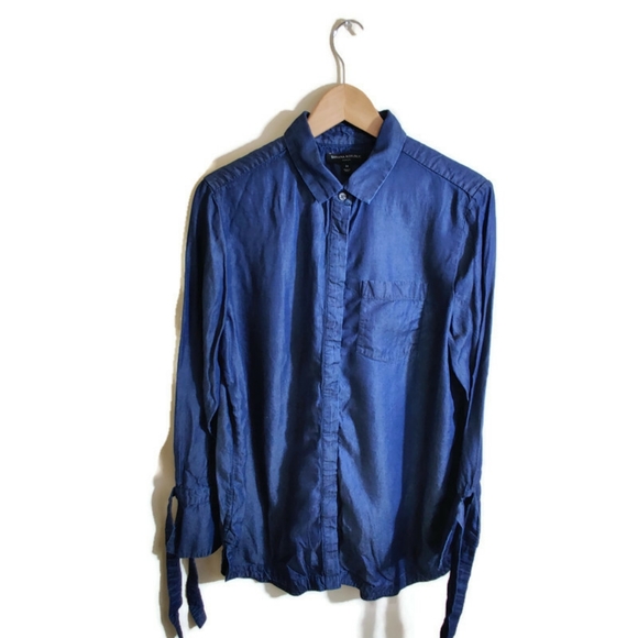 BANANA REPUBLIC Women's Parker Blue Long Sleeve Button Up Collared Shirt M - Picture 2 of 12